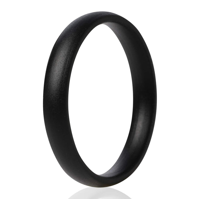 ThunderFit Super Thin Stackable Silicone Rings Wedding Bands - 16 Rings / 12 Rings / 8 Rings / 4 Rings / 1 Ring - 3mm Width - 1.5mm Thickness Black 3.5 - 4 (14.9mm) - BeesActive Australia