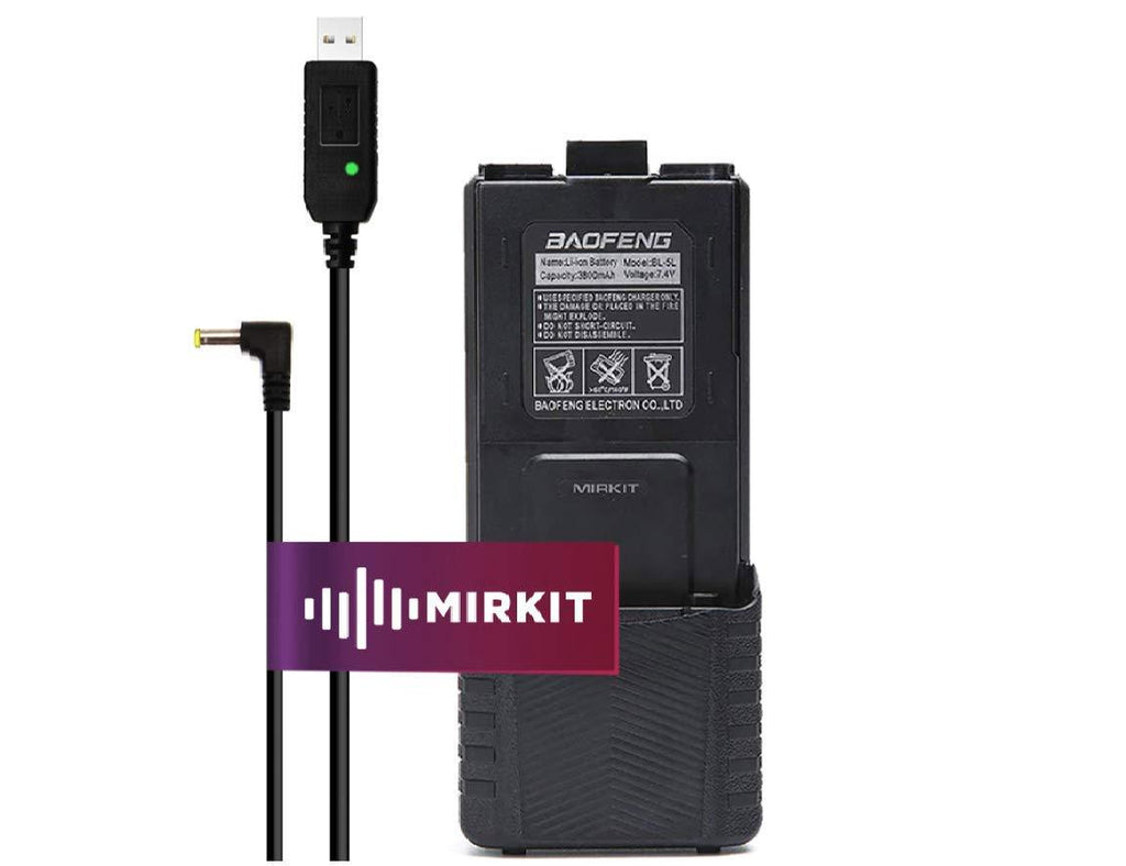[AUSTRALIA] - Mirkit Baofeng Accessories Set: Baofeng Battery BL-5L 3800mah with Baofeng USB Charging Cable Compatible with Baofeng UV- 5R MK2 MK3 MK4 MK5 BF-8HP UV-5RX3 RD-5R UV-5RTP UV-5X3 by Mirkit Radio 