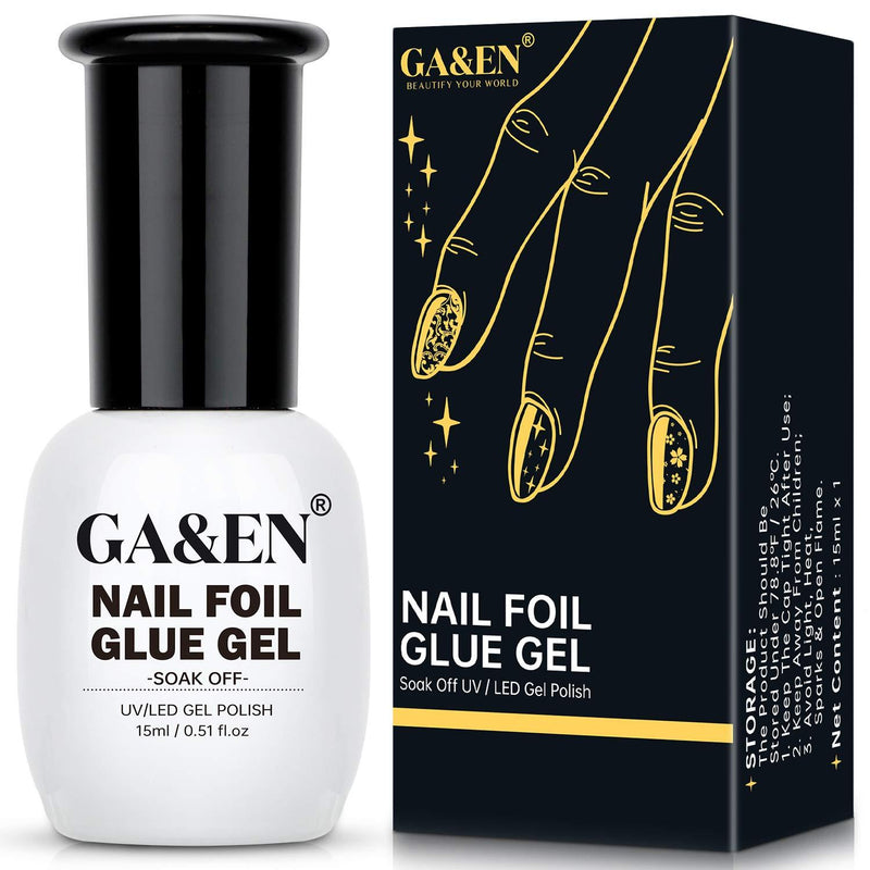 Nail Foil Glue Gel for Foil Art Stickers Strong Adhesion Nail Complete Transfer Metallic Floral Available 15ml1 Bottles Soak Off LED LAMP Required Tips Festive Party Manicure DIY - BeesActive Australia