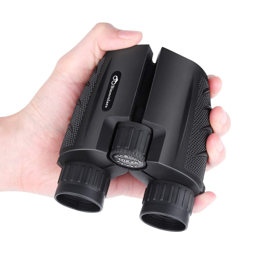 10x25 Compact Binoculars, High Powered Binoculars for Adults with Low Light Night Vision, Easy Focus Binoculars Clear for Bird Watching, Outdoor Sports Games and Concerts Black - BeesActive Australia