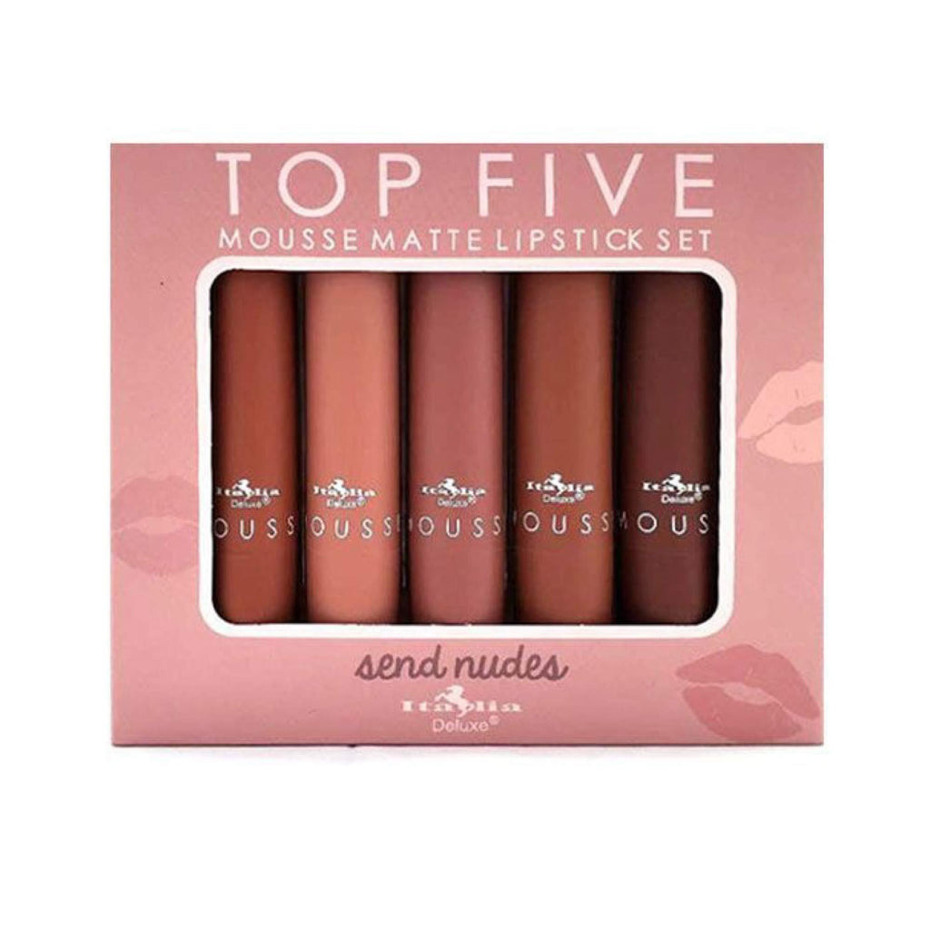 Italia Deluxe Top Five Mousse Matte Lipstick Set Send Nudes - BeesActive Australia