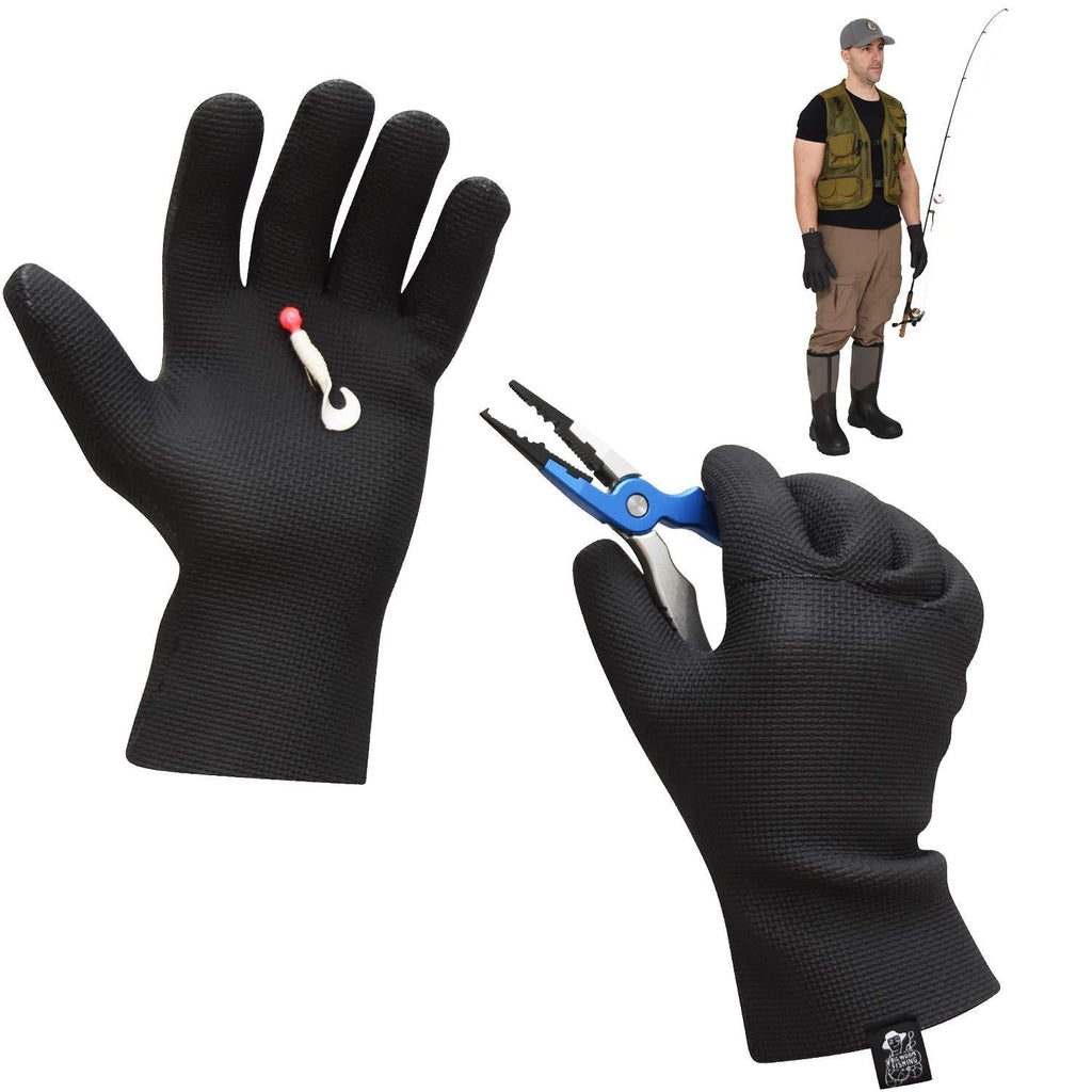 [AUSTRALIA] - Mens Neoprene Gloves Waterproof Fishing Gloves – Ice Fishing Gloves Waterproof Men – Textured Grip Palm Neoprene Fishing Gloves – Soft Lining –Waterproof Gloves for Fishing –One Size Fits Most L to XL 