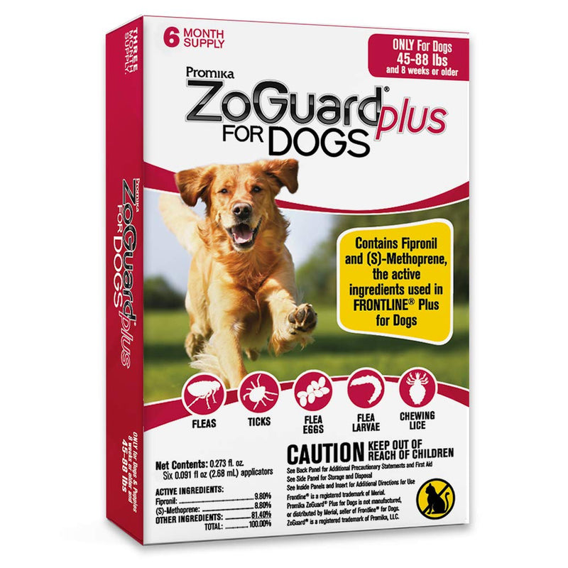 ZoGuard Plus Flea and Tick Prevention for Dogs (Large - 45-88 lb) 6 Dose - BeesActive Australia