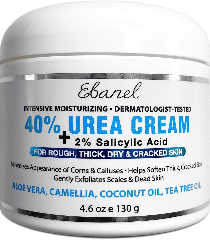 Urea Cream 40% Plus Salicylic Acid 4.6 Oz, Callus Remover Hand Cream Foot Cream For Dry Cracked Feet, Hands, Heels, Elbows, Nails, Knees, Intensive Moisturizes & Softens Skin, Exfoliates Dead Skin 4.6 Ounce - BeesActive Australia