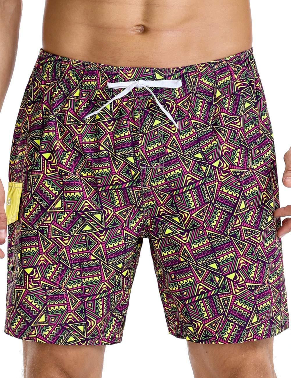 [AUSTRALIA] - Nonwe Men's Quick Dry Soft Relaxed Fit Drawsting Swim Trunks Yellow-313 32 