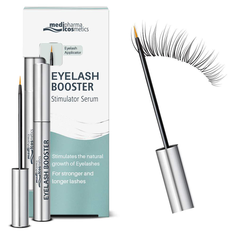 Medipharma Cosmetics Eyelash Booster Serum - Silicon Free & Paraben Free Natural Eyelash Growth Enhancer - Best Lash and Eyebrow Serum for Longer, Thicker, Fuller and Healthier Lashes - BeesActive Australia