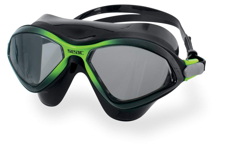 Seac Diablo, Swimming Mask Goggles for Men and Women for use in The Pool and Open Water Black/Lime - BeesActive Australia