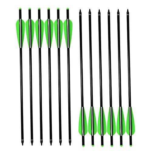 NIKA ARCHERY Crossbow Bolts Aluminum Arrows 16 18 20 22 inch Moon Nock for Outdoor Hunting Pack of 12 Aluminum Shaft 22 inch - BeesActive Australia