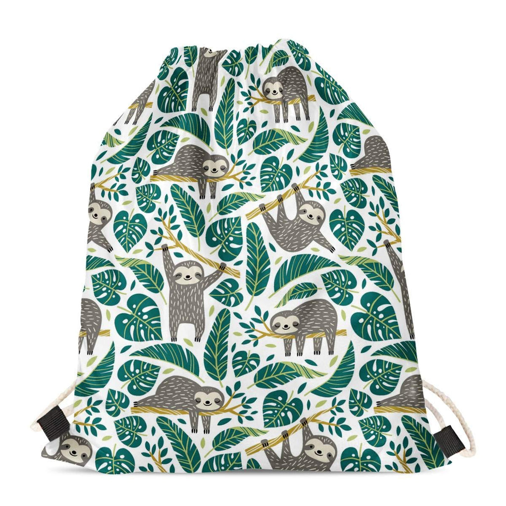 doginthehole Animal Horse Printed Durable Drawstring Bags Teenager Backpacks Adorable Sloth - BeesActive Australia