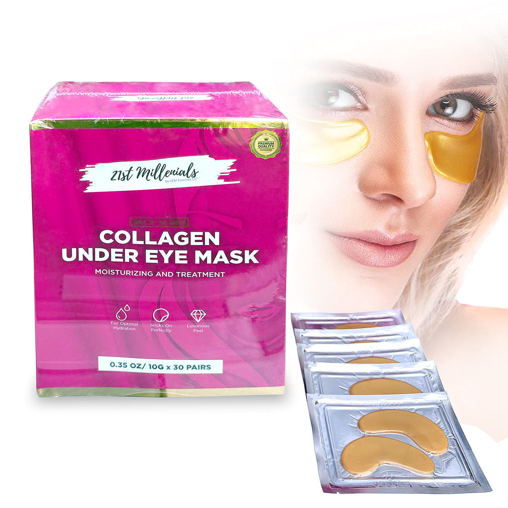 30 Pairs, Collagen Moisturizing And Treatment, Under Eye 24K Gold Patches, Undereye for Puffy Eyes, Wrinkles, Eye Bags, Dark Circles, And Anti-Aging. Will Brighten And Tighten Up Under Eyes. - BeesActive Australia