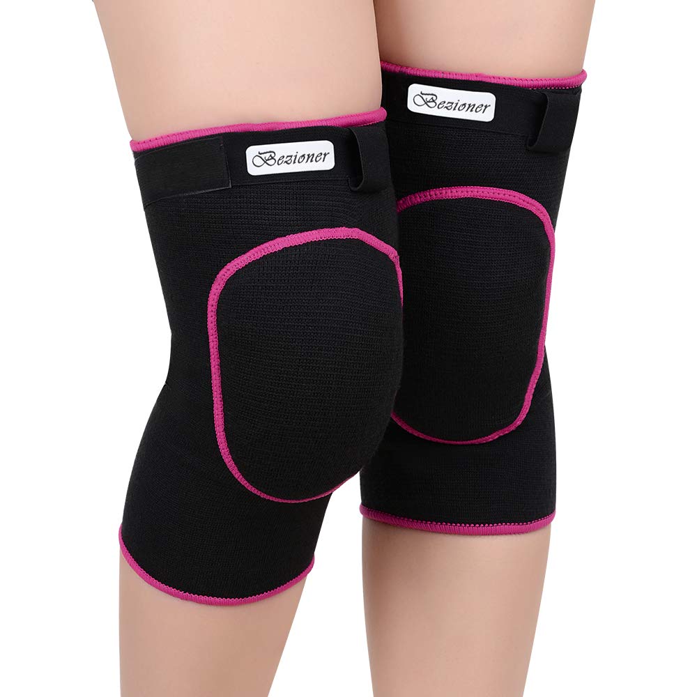 Volleyball Knee Pads for Women Men Girls,Anti-Slip Collision Avoidance Kneepads with Thick Sponge for Dance Basketball Football Pink L=145-175lb - BeesActive Australia