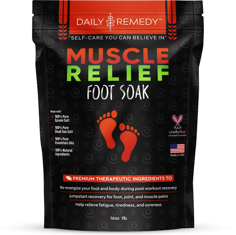 Muscle Relief Foot Soak with Epsom Salt, Made in USA, Soothe Foot Aches, Muscle Pain, Joint Soreness, Tired Feet, Softens Calluses and Helps Athletes Foot 1lbs - BeesActive Australia