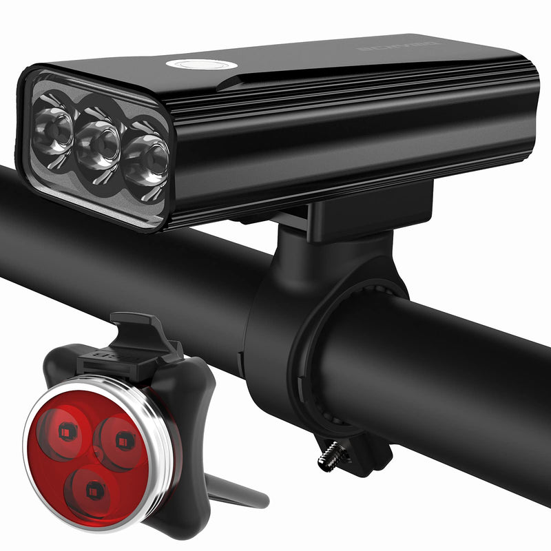 BCXYMQ Bike Lights for Night Riding, 6400 mAh USB Rechargeable Bicycle Light Front and Rear, Super Bright 1200 Lumen Bike Headlight LED Cycling Accessories for Road and MTB - BeesActive Australia
