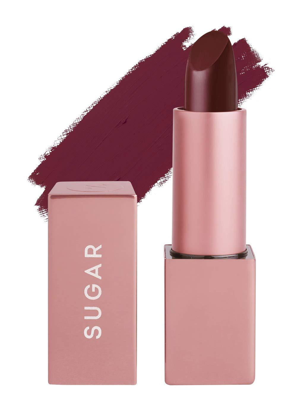 SUGAR Cosmetics Mettle Matte Lipstick, Superior Pigmentation, Ultra-Light Smooth Silky Lips - 03 Lyssa (Deep Burgundy Red) - BeesActive Australia