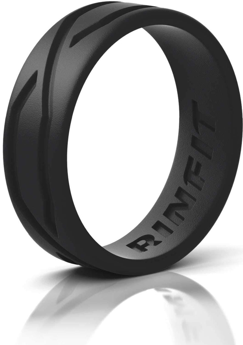 Rinfit Silicone Wedding Rings for Men & Women - 1/4/5/6 Bands Pack - Comfortable Durable Wedding Ring Replacement - Matching Sets. U.S. Design Patent Black 4 - BeesActive Australia