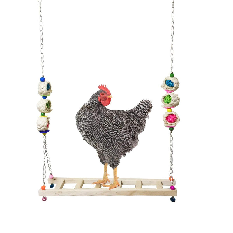 Vehomy Chicken Swing Chicken Perch Chicken Wood Ladder Stand Chicken Toy for Hens Handmade Chicken Coop Swing Toys for Chicks Rooster Hens - BeesActive Australia
