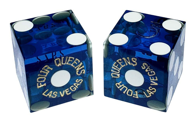 Cyber-Deals Wide Selection of 19mm Craps Dice Pairs - Authentic Las Vegas Casino Table-Played Four Queens (Blue Polished) - BeesActive Australia