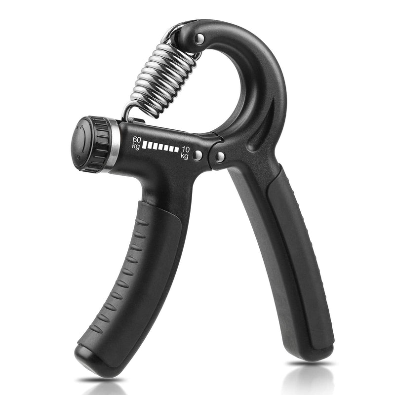 NIYIKOW Grip Strength Trainer, Hand Grip Strengthener, Adjustable Resistance 22-132Lbs (10-60kg), Non-Slip Gripper, Perfect for Musicians Athletes and Hand Rehabilitation Exercising Black-1Pack - BeesActive Australia