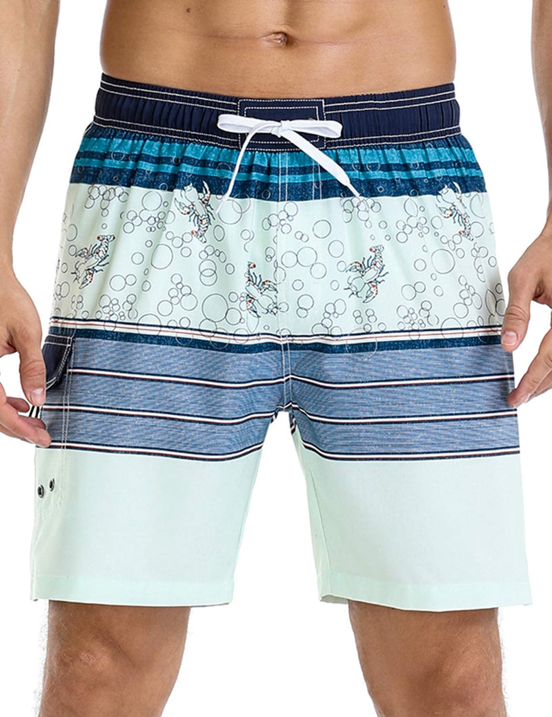 [AUSTRALIA] - Nonwe Men's Quick Dry Soft Relaxed Fit Drawsting Swim Trunks Green-241 32 