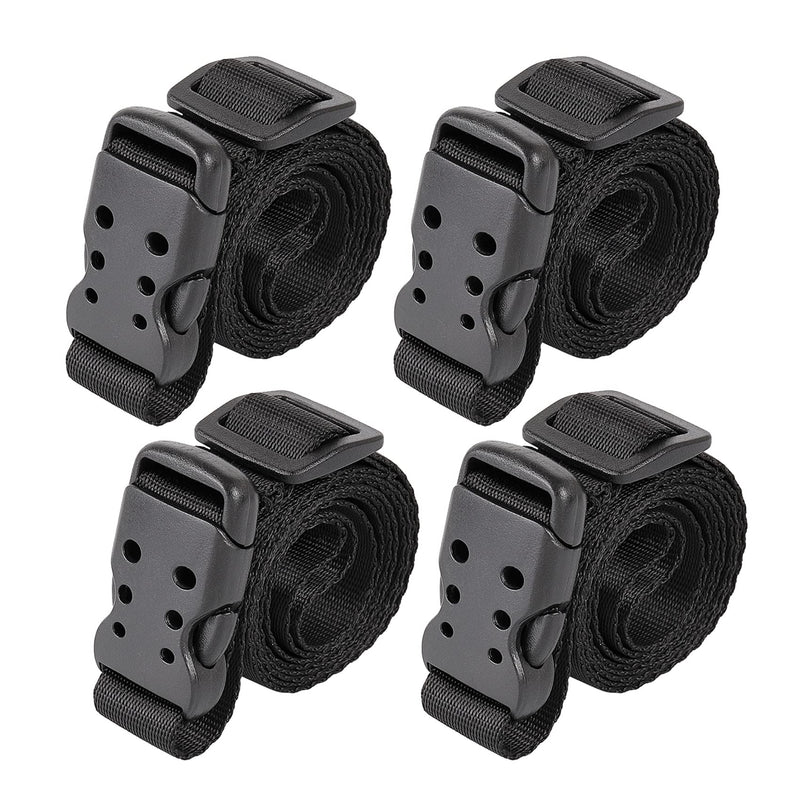 Ayaport Utility Straps with Buckle 40" Quick-Release Adjustable Nylon Straps Black 4 Pack 0.75"x40" - BeesActive Australia