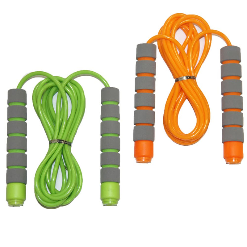 Jump Rope for Kids - Adjustable Soft Skipping Rope with Skin-Friendly Foam Handles for Kids, Boys, Girls, Children - Outdoor Fun Activity, Great Party Favor, Exercise Activity & Fitness Green-Orange - BeesActive Australia