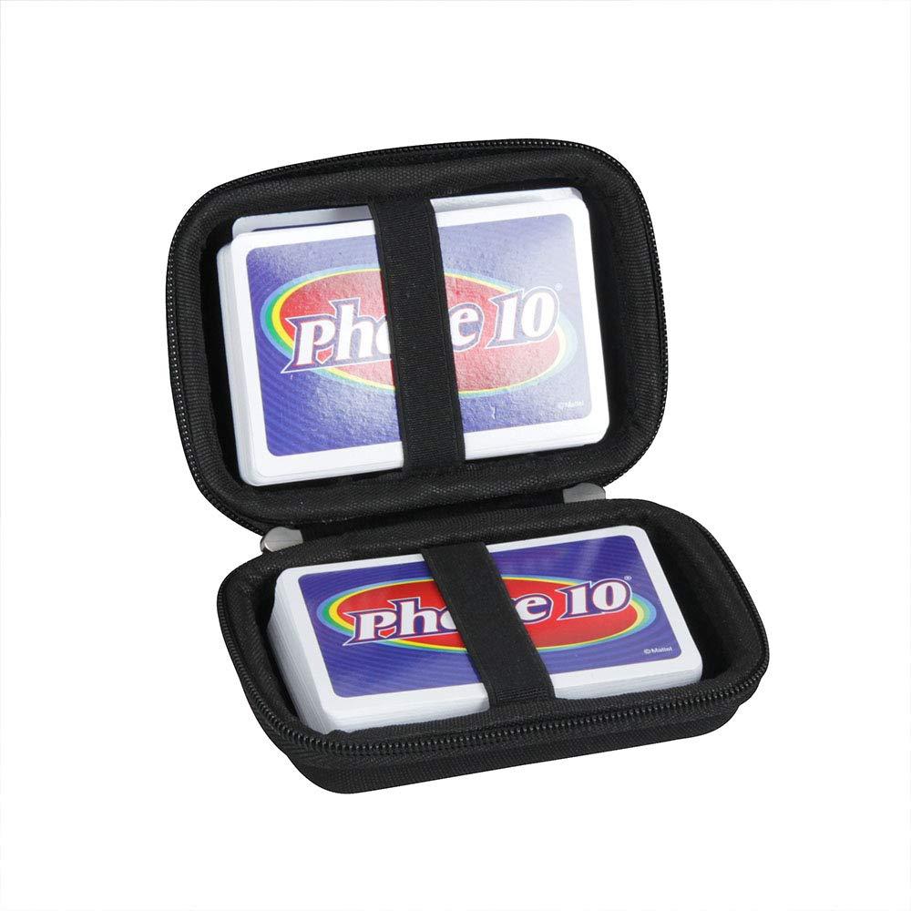 [AUSTRALIA] - Hermitshell Hard Travel Case for Phase 10 Card Game Styles May Vary - Not Including Cards Black 