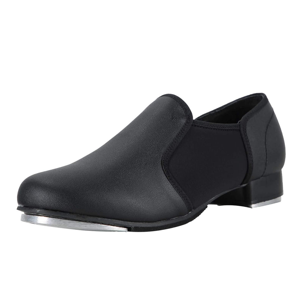 Linodes Unisex PU Leather Slip On Tap Shoe Dance Shoes for Women and Men's Dance Shoes 4 Women/3 Men Black - BeesActive Australia