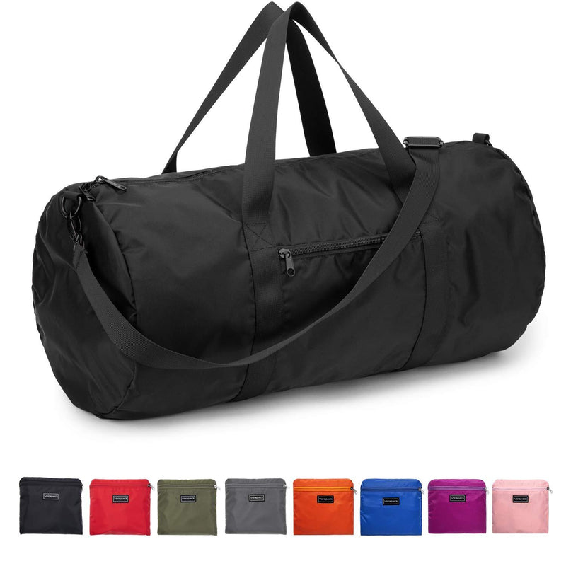 Vorspack Duffel Bag 20-24-28 Inches Foldable Gym Bag for Men Women Duffle Bag Lightweight with Inner Pocket for Travel Sports 20 Inches Black - BeesActive Australia