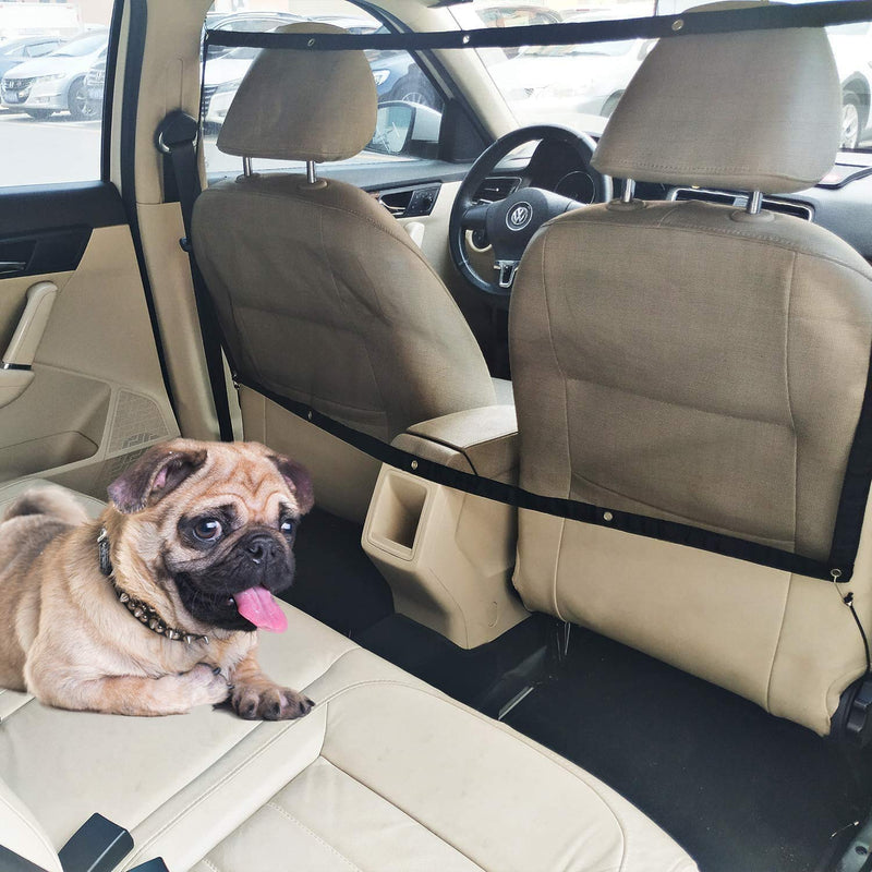 STARROAD-TIM Dog Car Barrier Vehicle Pet Barrier Backseat Mesh Dog Car Divider Net with Adjusting Rope and Hook Suitable for SUV Pickup and Small Car 43.3in x 23.62in - BeesActive Australia
