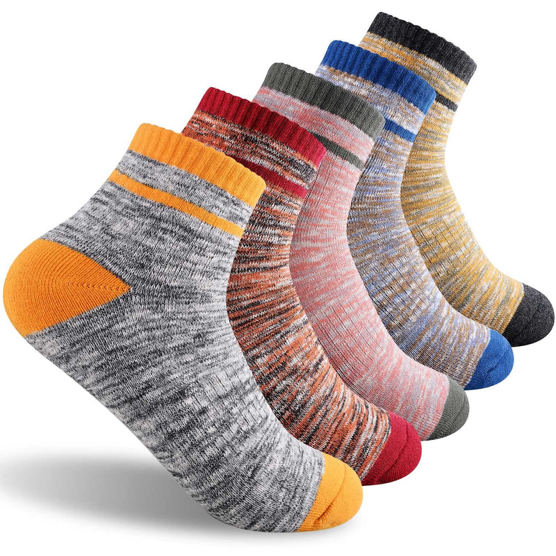 Hiking Walking Socks For Women, FEIDEER Multi-pack Outdoor Recreation Socks Moisture Wicking Crew Socks Gray Pink/Gray Blue/Gray Yellow/Gray Red/Gray -Qtr 4.5-7 - BeesActive Australia