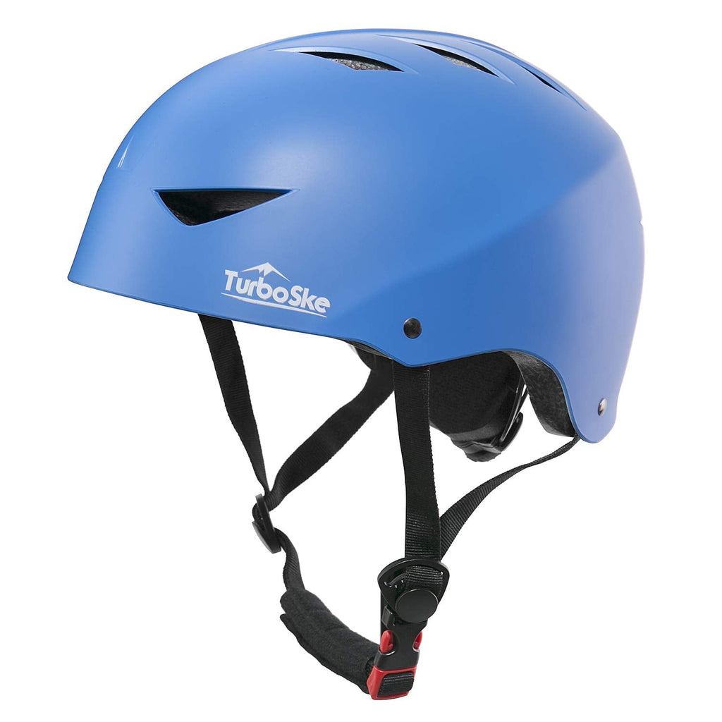 TurboSke Skateboard Helmet, CPSC-Compliant Bike Helmet BMX Helmet Multi-Sport Helmet for Youth Men and Women Matte Blue L (57cm -60cm/22.25”-23.75”) - BeesActive Australia