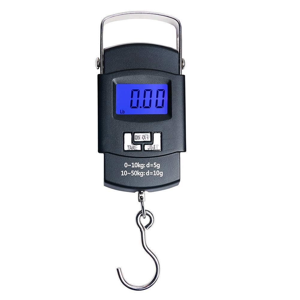 [AUSTRALIA] - Emoly Portable Electronic Digital Hanging Fishing Scale with Backlit LCD Display, 110lb/50kg Weight Capacity (Not Batteries Included) 