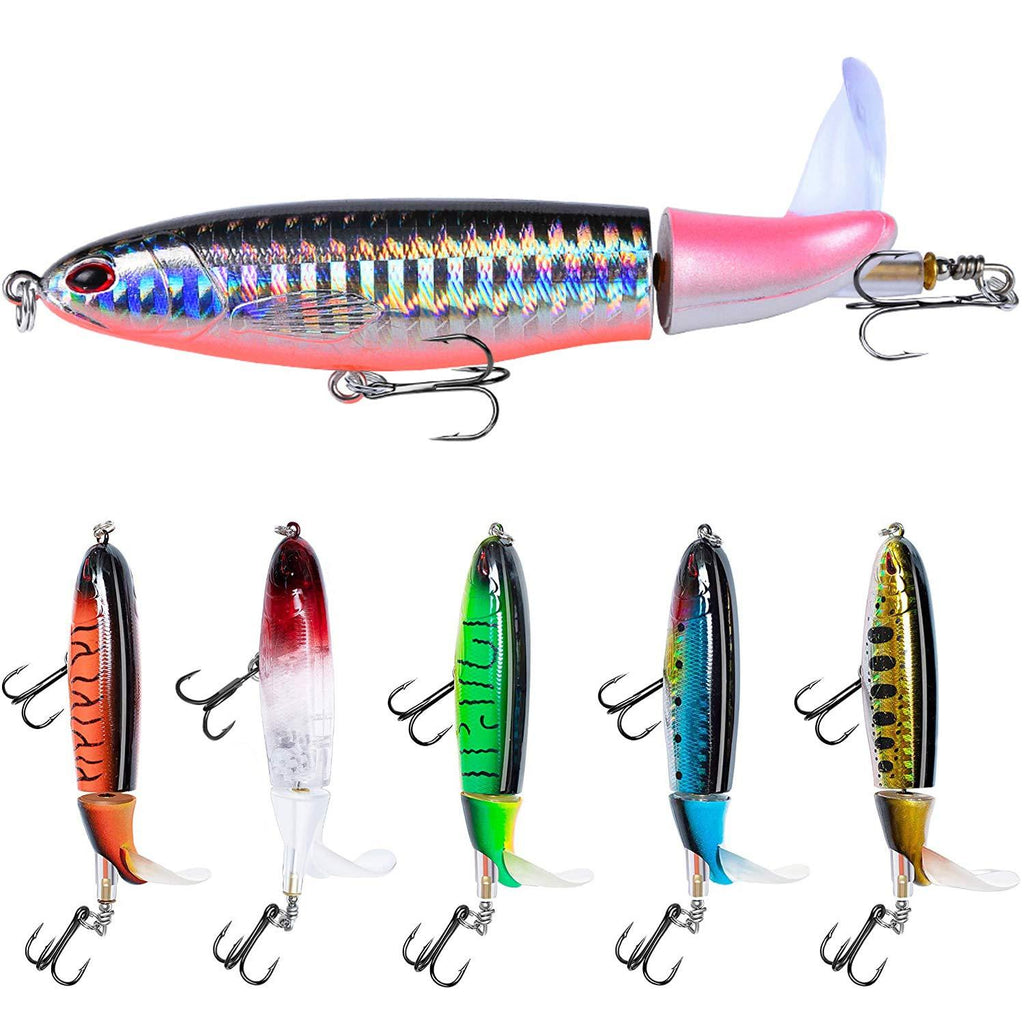 [AUSTRALIA] - Fishing Gifts for Men Fishing Lure Set Bass with Topwater Floating Rotating Tail Artificial Hard Bait Fishing Lures with Box/Swimbaits Slow Sinking Hard Lure Fishing Tackle Kits Lifelike 90-6PCS-A 