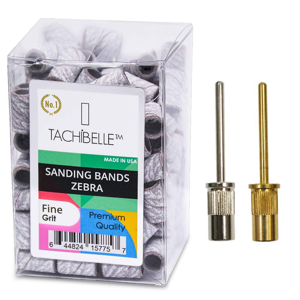 TachiBelle PREMIUM Made In USA Quality Professional Nail Sanding Bands ZEBRA Fine Grit File + FREE 2 Mandrel - BeesActive Australia