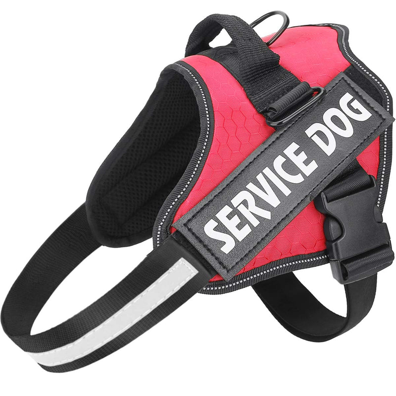 MUMUPET Service Dog Harness, No Pull Easy On and Off Pet Vest Harness, 3M Reflective Breathable & Easy Adjust Pet Halters with Nylon Handle - No More Tugging or Choking for Small Medium Large Dogs Small (Pack of 1) Red - BeesActive Australia