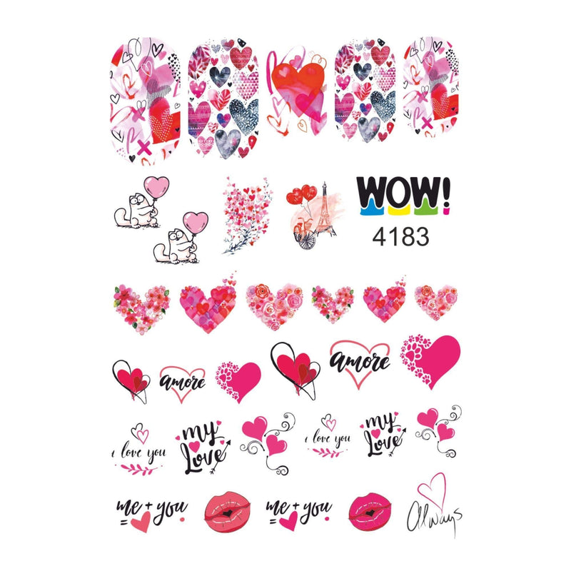 32 Valentine I Love You Water Nail Stickers for Your Nail Art Design (SL-4183) Set 4183 - BeesActive Australia