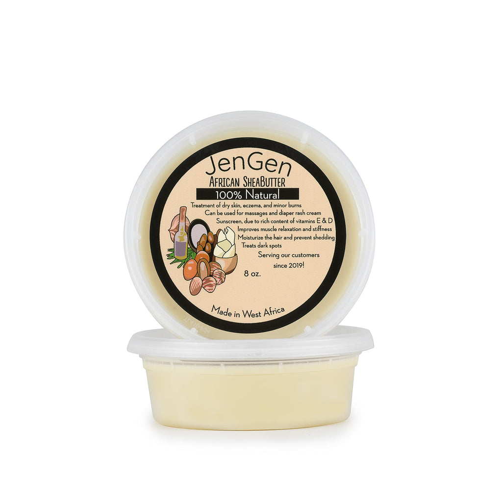 JenGen African Shea Butter - Raw, Organic, Pure, and Unrefined Shea Butter - Natural and Highly Moisturizing Shea Butter for Skin, Body, and Hair with Rich Vitamin Content - Ivory - 8 Oz - BeesActive Australia