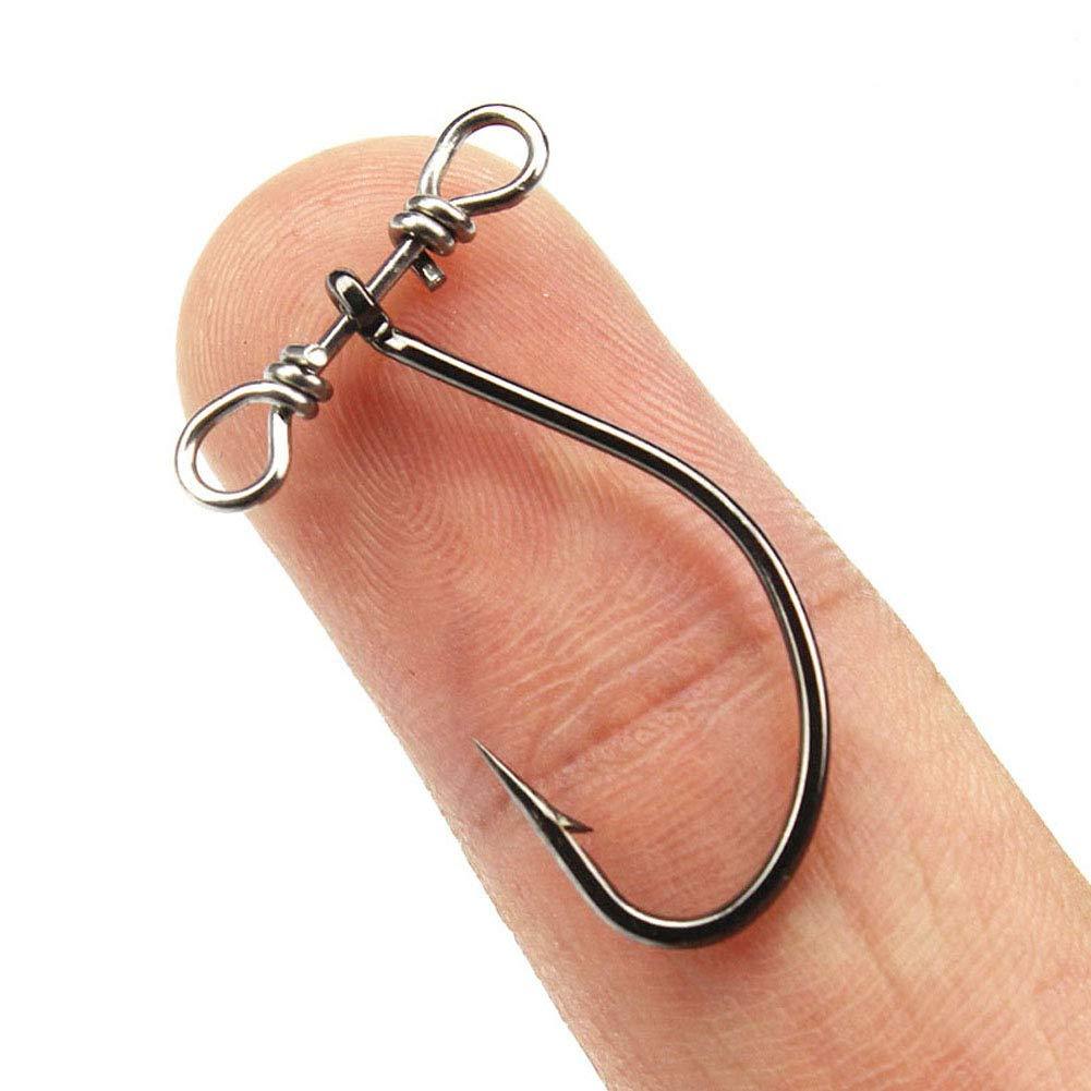 [AUSTRALIA] - 50 Pieces SpinShot Drop Shot Hook Swivel Fishing Hooks High Carbon Steel Fishhook Worm Hook for Feeder Carp Bass Perch Catfish 