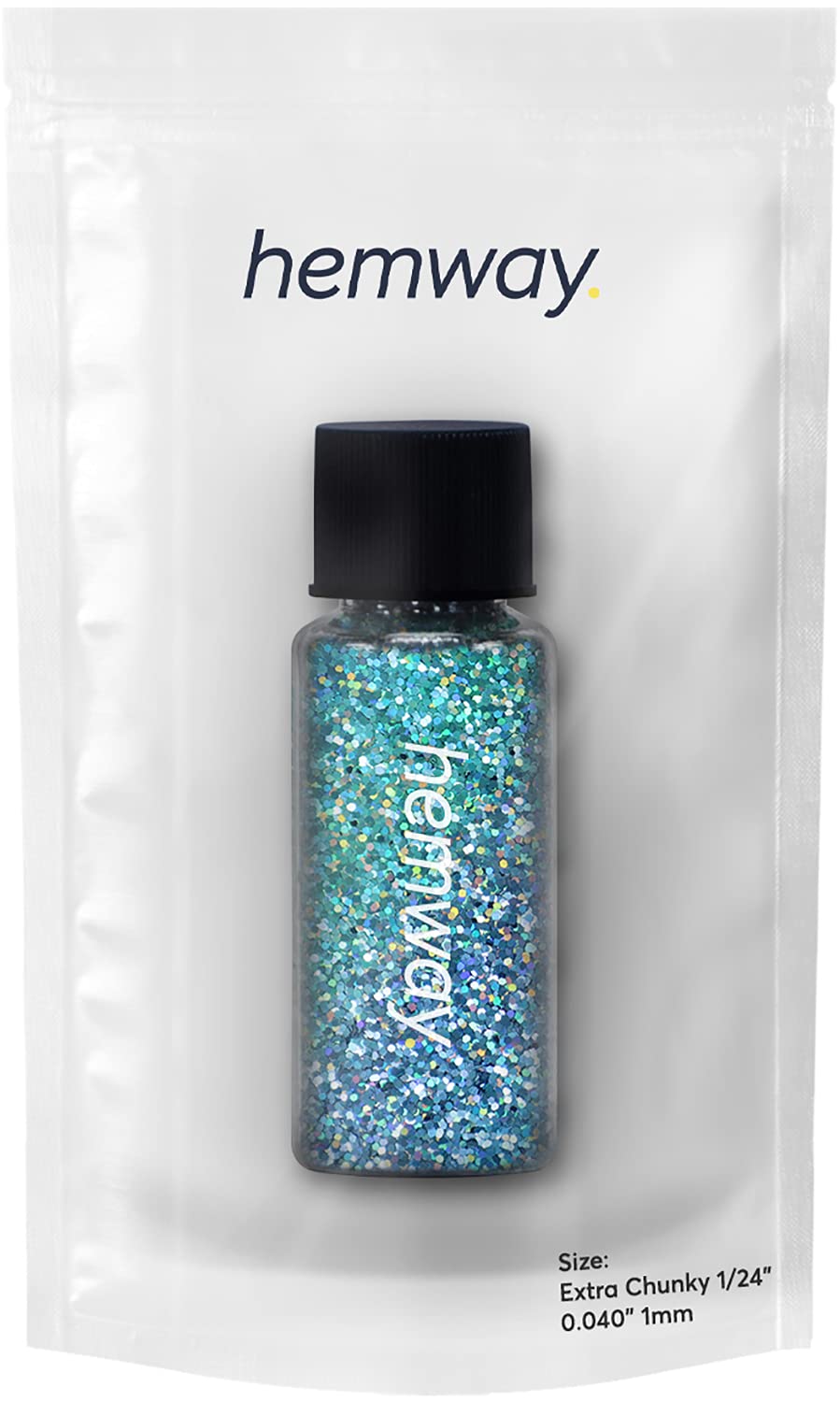 Hemway Glitter Tube 12.8g / 0.45oz Extra Chunky 1/24" 0.04" 1MM Premium Sparkle Gel Nail Dust Art Powder Makeup Pigment Eyeshadow Face Body Eye Cosmetic Safe-(Sapphire Blue Holographic) Sapphire Blue Holographic - BeesActive Australia