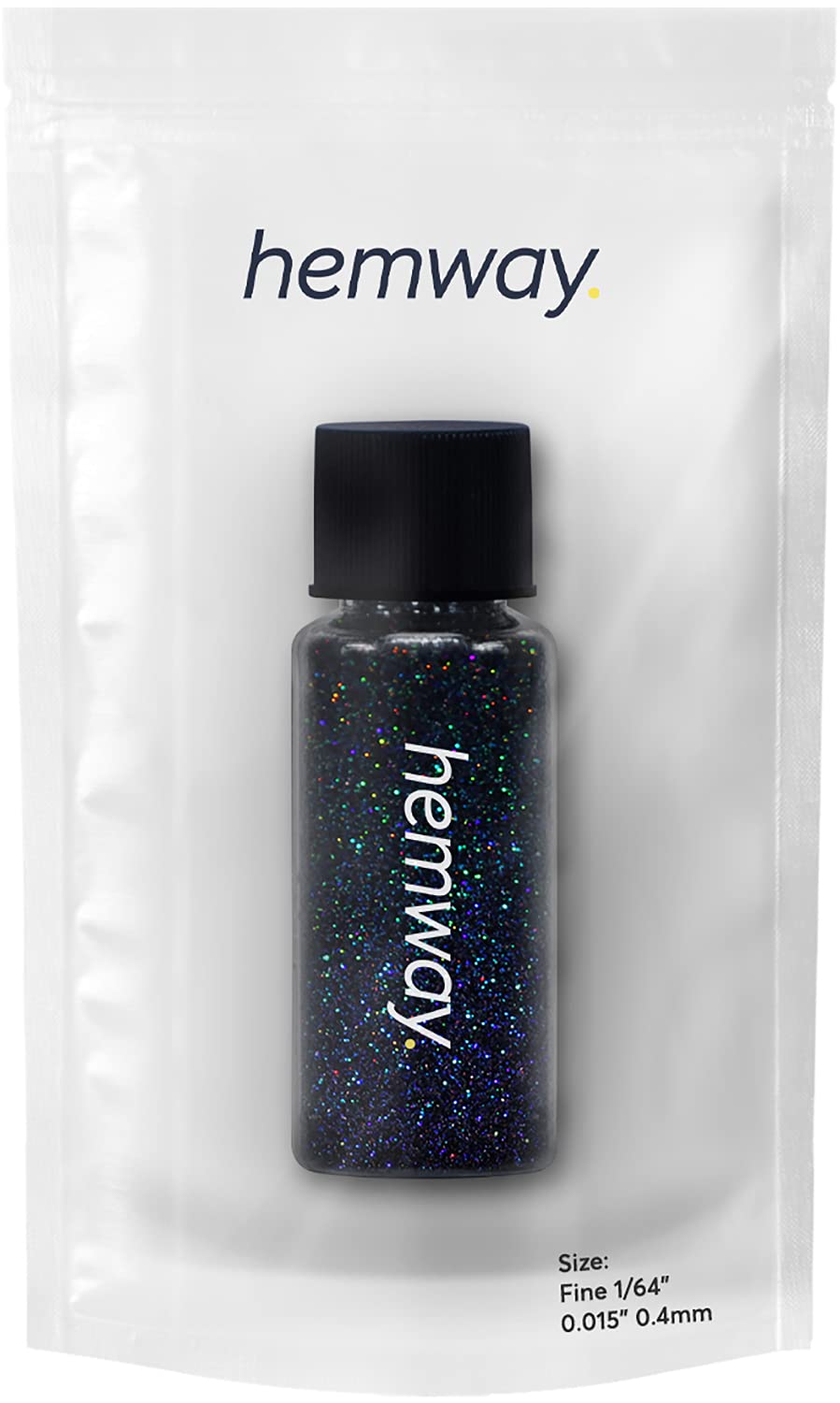 Hemway Glitter Tube 12.8g / 0.45oz Extra Chunky 1/64" 0.015" 0.4MM Premium Sparkle Gel Nail Dust Art Powder Makeup Pigment Eyeshadow Face Body Eye Cosmetic Safe-(Black Holographic) Black Holographic - BeesActive Australia