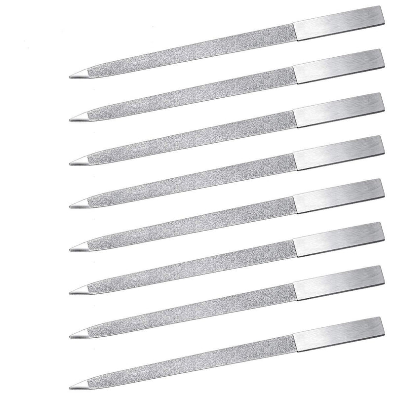 Terberl 8 Pack Diamond Nail File Metal Nail File, Stainless Steel Double Side Nail File for Salon Home and Travel Men Women(7 Inch) - BeesActive Australia