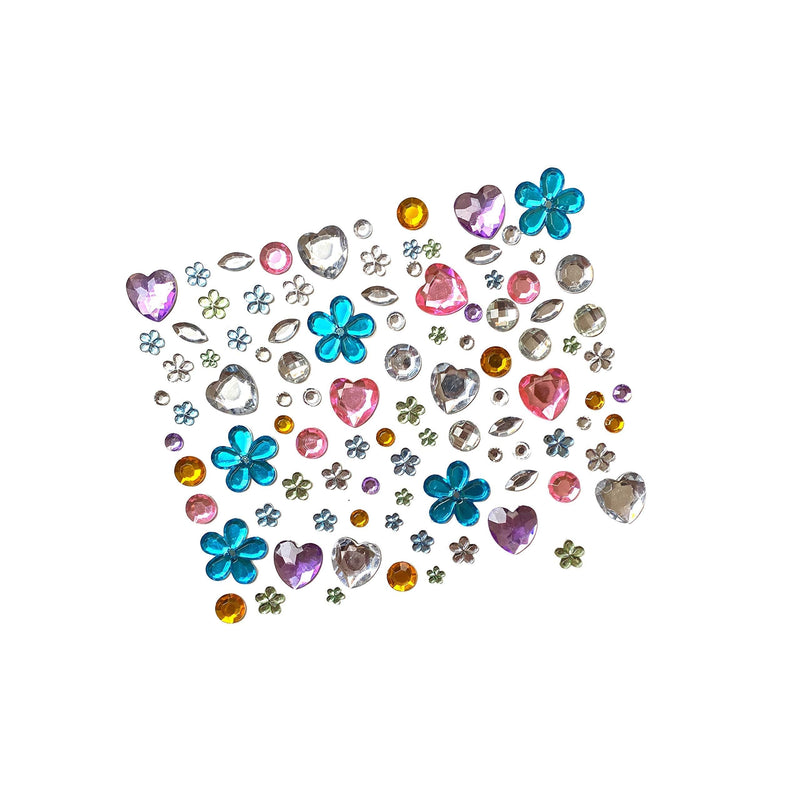 Neva Nude Woodstock Flower Heart Iridescent Pink Blue Fun Face and Body Sticker Pack Ready to Wear for Rave Festivals - BeesActive Australia