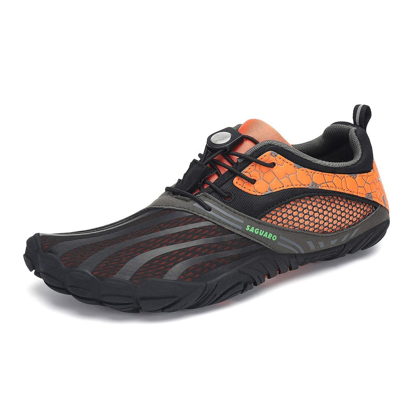 SAGUARO Mens Barefoot Minimalist Shoes Athletic Hiking Water Shoes for Aqua Swimming Trail Running 7.5 Orange Peel - BeesActive Australia