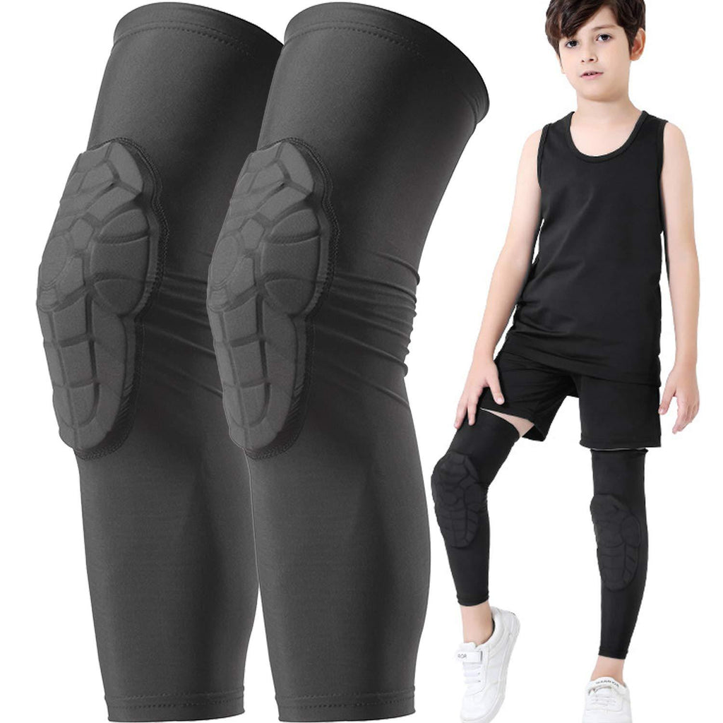 BOHOPE Kids Youth 5-15 Years Knee Pad Sleeve Sports Compression Leg Padded Guards Protective Gear for Basketball Baseball Football Volleyball Wrestling Cycling 1 Pair Black Knee Pad YL(Suits for:9-12 Years Old) - BeesActive Australia