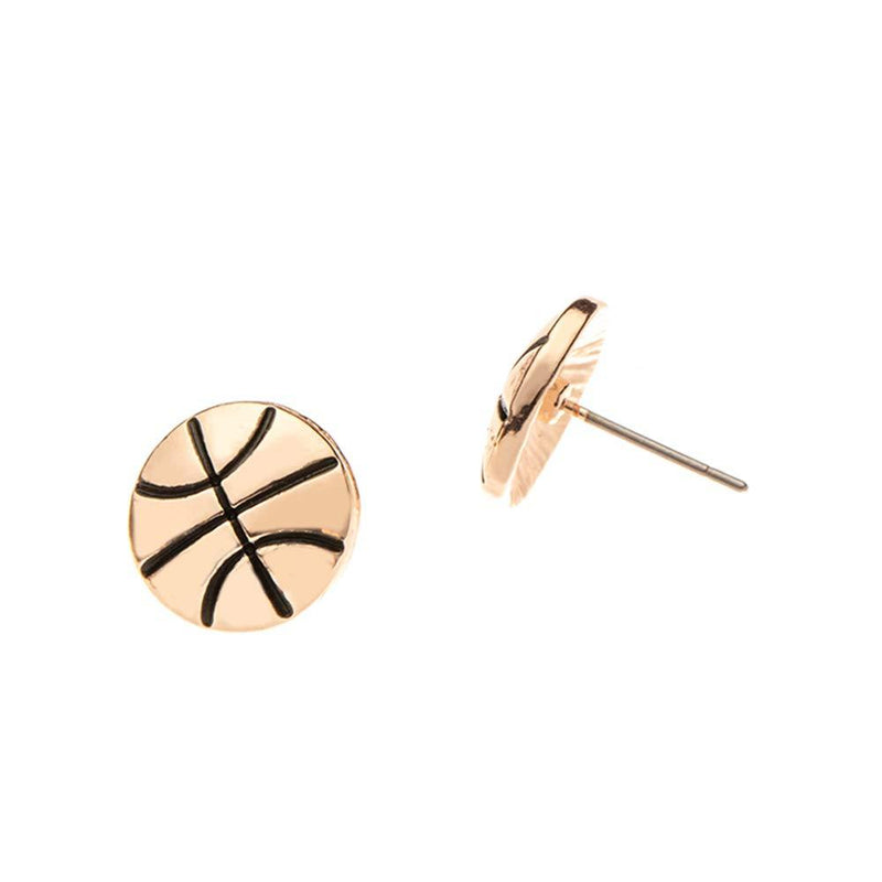 Sportybella Basketball Earrings - Rose Gold Stud Basketball Jewelry- Perfect Basketball Gifts for Women, Teen and Girl Players and Fans - BeesActive Australia