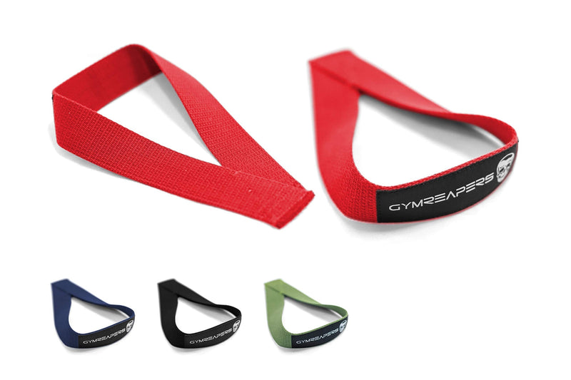 Gymreapers Olympic Lifting Straps for Weightlifting, Snatch, Clean, Powerlifting, Strongman, Deadlifts - Durable Cotton with Reinforced Stitching (Pair) Red - BeesActive Australia