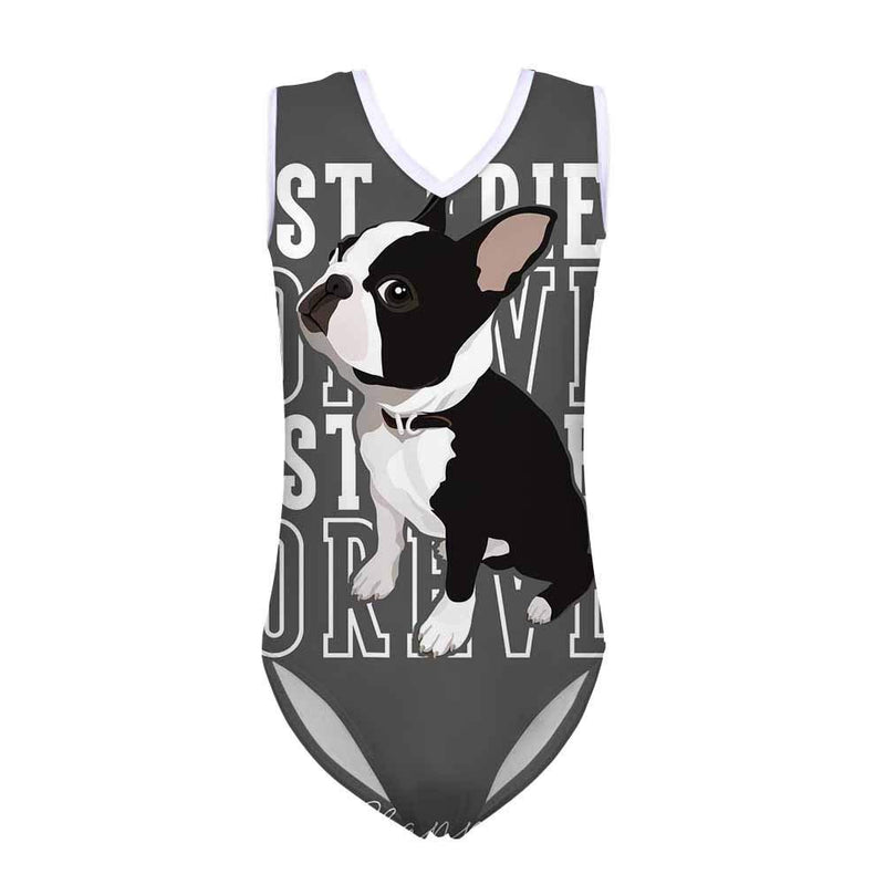 [AUSTRALIA] - Salabomia Boston Terrier Leotard for Toddler Girls Gymnastics Pets Puppies Athletic Dance Clothes Active Wear 13-14 Years 