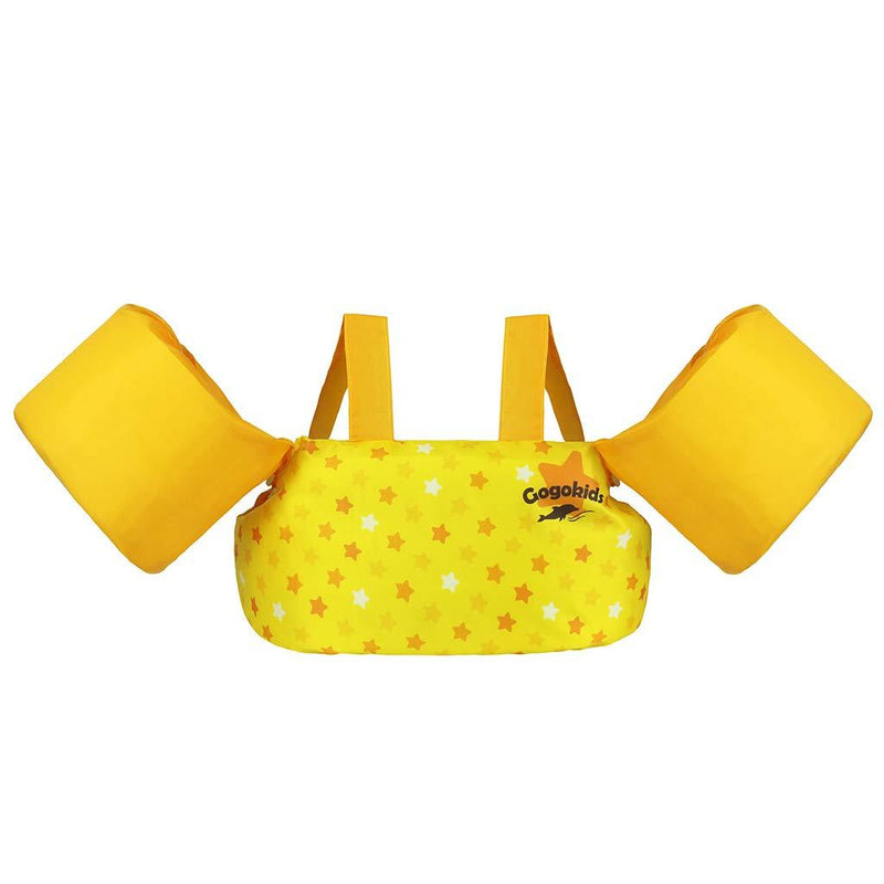 [AUSTRALIA] - Kids Pool Floats Swim Vest Life Jacket for 2-6, Toddler Arm Floaties Swim Aid with Water Wings and Shoulder Strap, for 30-50 lbs Boys and Girls, Children Puddle/Beach, As A Jumper (Yellow Star) Yellow Star 