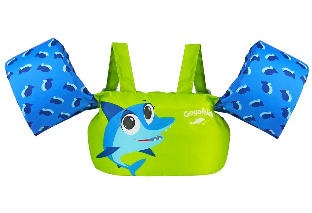 Gogokids Kids Swim Vest Life Jacket, Swimming Aid Armbands for Toddlers Children 30-50lbs, Float Vest with Arm Wings Green - BeesActive Australia