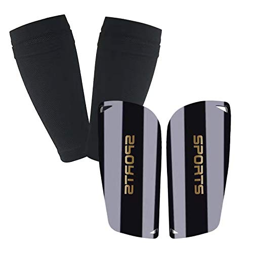 Geekism Sport Soccer Shin Guards Youth for Kids- Upgraded 3 Best Sizes & 8 Colors Shin Pads & Calf Sleeves Soccer Gear for 3-15 Years Old Boys Girls Large Black - BeesActive Australia